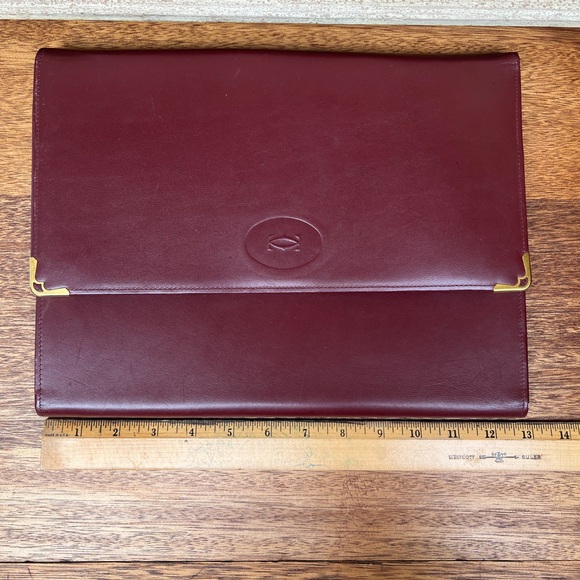 Cartier Vtg Burgundy Leather document notepad portfolio #luxury #office #preppy - Picture 10 of 15